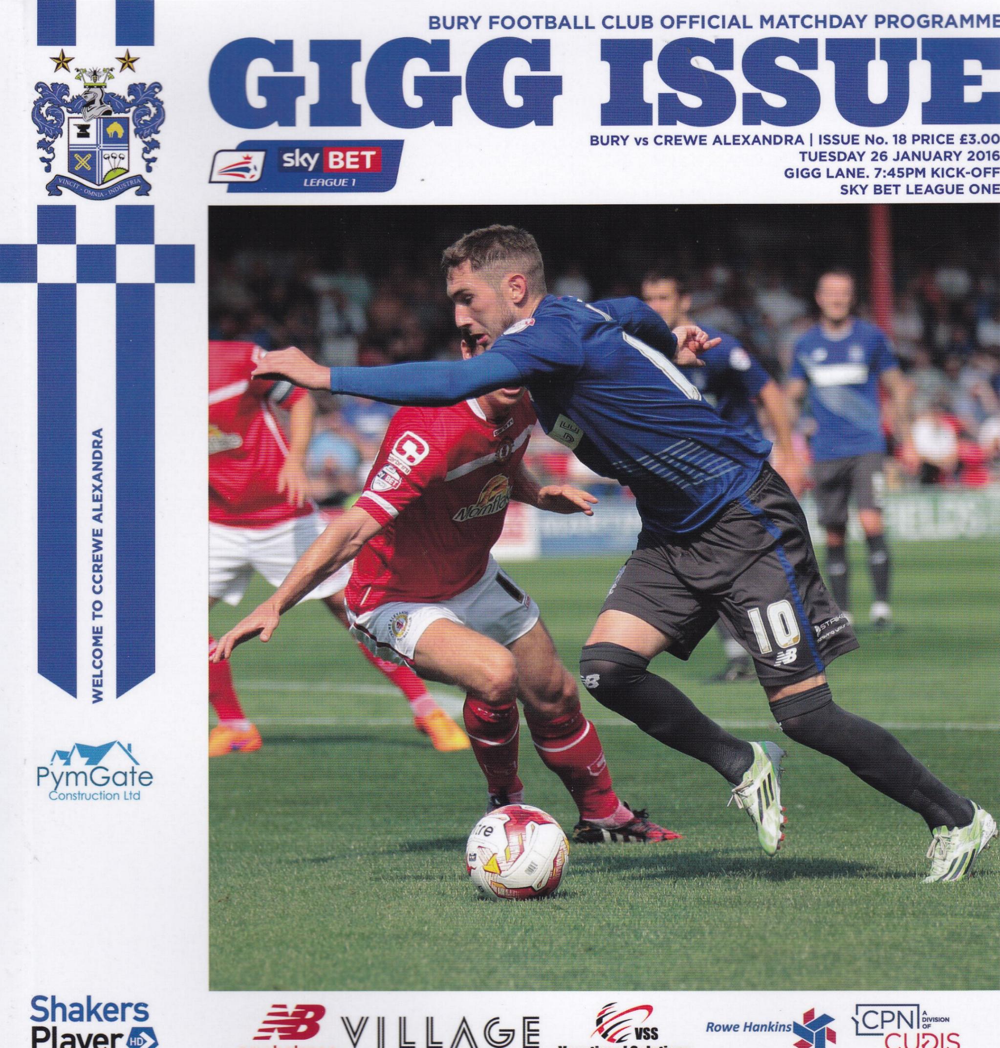 BURY v CREWE ALEXANDRA 2015/16